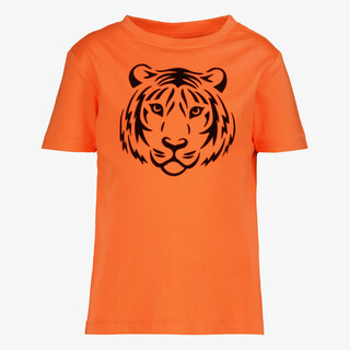Unsigned jongens T-shirt met tijgerkop oranje