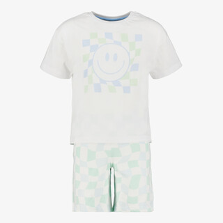 Smiley kinder shortama wit groen