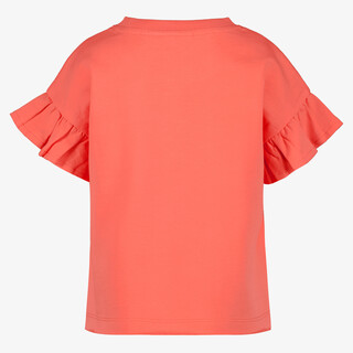 TwoDay meisjes T-shirt met ruffles koraalroze