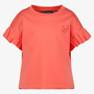 TwoDay meisjes T-shirt met ruffles koraalroze