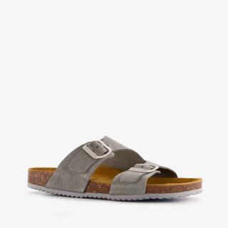 Hush Puppies suède dames bio slippers grijsblauw