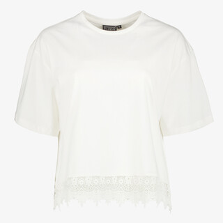 TwoDay dames T-shirt met kanten detail wit