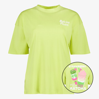TwoDay dames T-shirt met matcha backprint groen