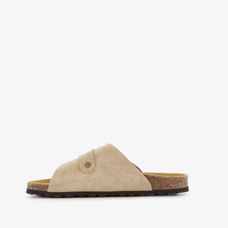Hush Puppies suède dames bio slippers beige