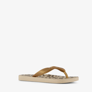 Copacabana kinder slippers met panterprint beige