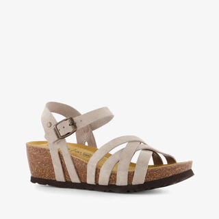 Hush Puppies suède dames bio sleehak sandalen beige
