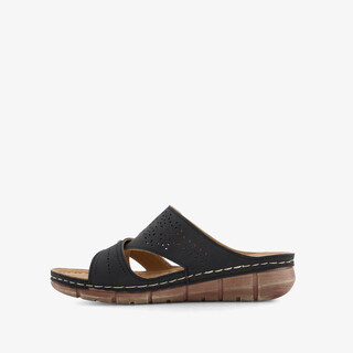 Natuform damaes slippers zwart