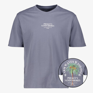 JJ REBEL heren T-shirt met backprint grijs