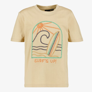 Unsigned jongens T-shirt met opdruk beige