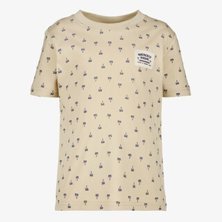 Unsigned jongens T-shirt met palmbomen beige