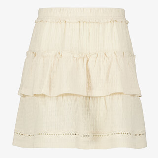 Twoday meisjes rok met ruches beige