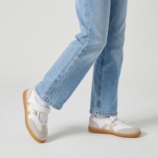 Blue Box meisjes ballerina sneakers beige wit