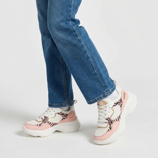 Blue Box meisjes sneaker roze met zebraprint