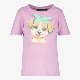 TwoDay meisjes T-shirt met hondje en strik lila