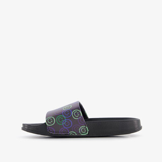 Zwarte kinder badslippers met smileys