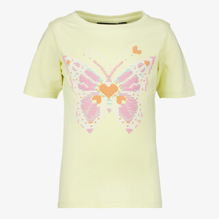 TwoDay meisjes T-shirt met vlinder lichtgeel