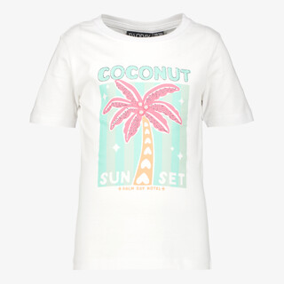 TwoDay meisjes T-shirt met palmboom wit