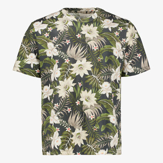 JJ REBEL heren T-shirt met tropische print groen