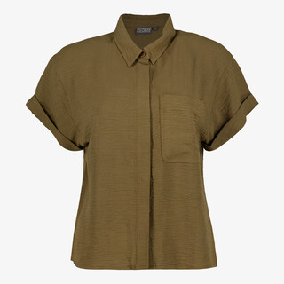 TwoDay dames blouse met korte mouwen olijfgroen