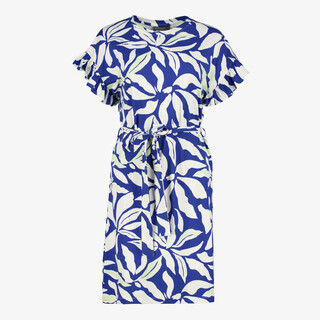 TwoDay dames jurk met bladerenprint blauw wit