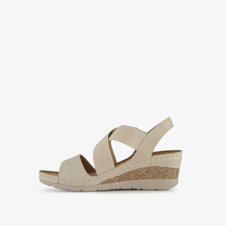 Natuform dames sandalen met sleehak beige