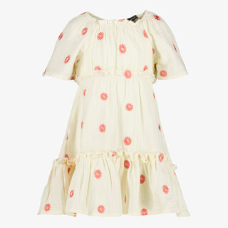 TwoDay meisjes jurk met bloemenprint beige