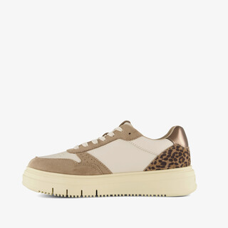 Tamaris dames sneakers beige met panterprint