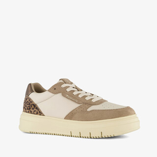 Tamaris dames sneakers beige met panterprint