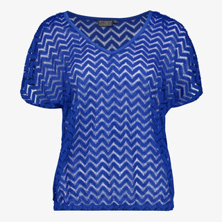 TwoDay dames T-shirt met golvend patroon blauw