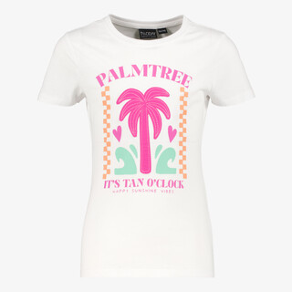 TwoDay meisjes T-shirt met palmboom wit