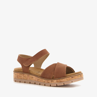 Hush Puppies leren dames sandalen cognac