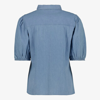 TwoDay dames spijkerblouse met korte pofmouwtjes