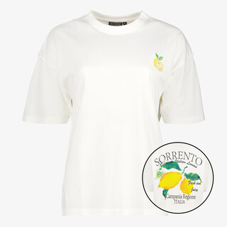 TwoDay dames T-shirt met backprint citroen wit