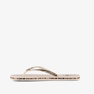 Dames teenslippers met tijgerprint  beige