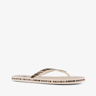 Dames teenslippers met tijgerprint  beige