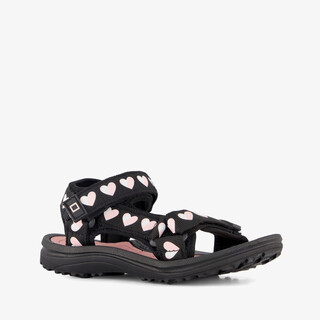 Blue Box meisjes sandalen met hartjes zwart