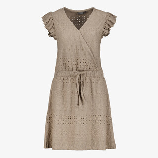 TwoDay dames jurk met ajour details taupe