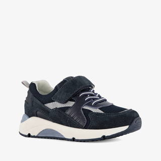Stap suède jongens sneakers donkerblauw