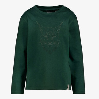 Unsigned jongens shirt met lange mouwen en lynx opdruk groen