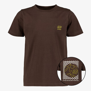 Unsigned jongens T-shirt met backprint bruin