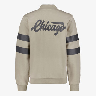 Unsigned jongens baseball vest met backprint beige