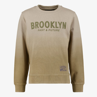 Unsigned jongens sweater met opdruk beige