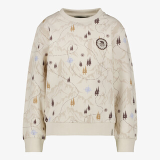 Unsigned jongens sweater met bosprint beige