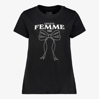 TwoDay dames T-shirt met strik zwart