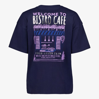 TwoDay dames T-shirt met backprint donkerblauw