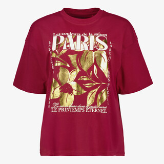 TwoDay oversized dames T-shirt met print rood goud