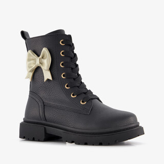 Blue Box meisjes veterboots met strikje zwart
