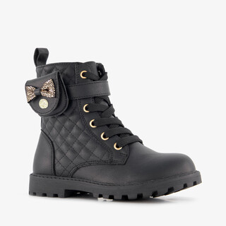 Blue Box meisjes veterboots met tasje zwart