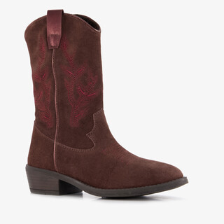 Groot suède meisjes cowboylaarzen bordeauxrood