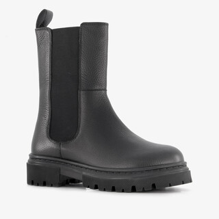 Groot leren meisjes Chelsea boots zwart